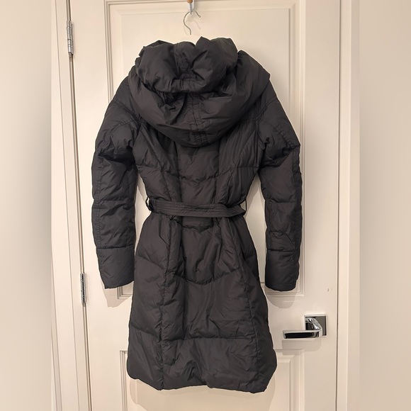 Black Add Down Shawl Collar Down Coat - Picture 4 of 5